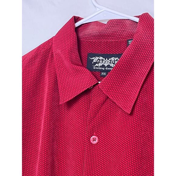 Dragonfly Men’s XXL Red Button Front Shirt Dogs Playing Pool Short Sleeve Casual - Picture 8 of 8